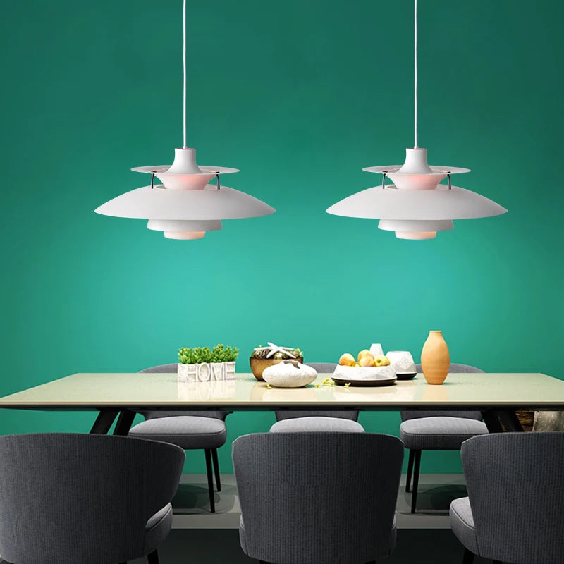 Modern minimalist industrial style UFO-shaped chandelier - vue 3 sur 6