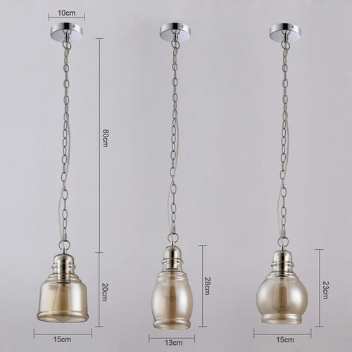 Suspension Loft industriel chaîne Vintage Edison - vue 3 sur 6