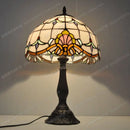 lampe de chevet tiffany style baroque en verre soudé avec base en métal