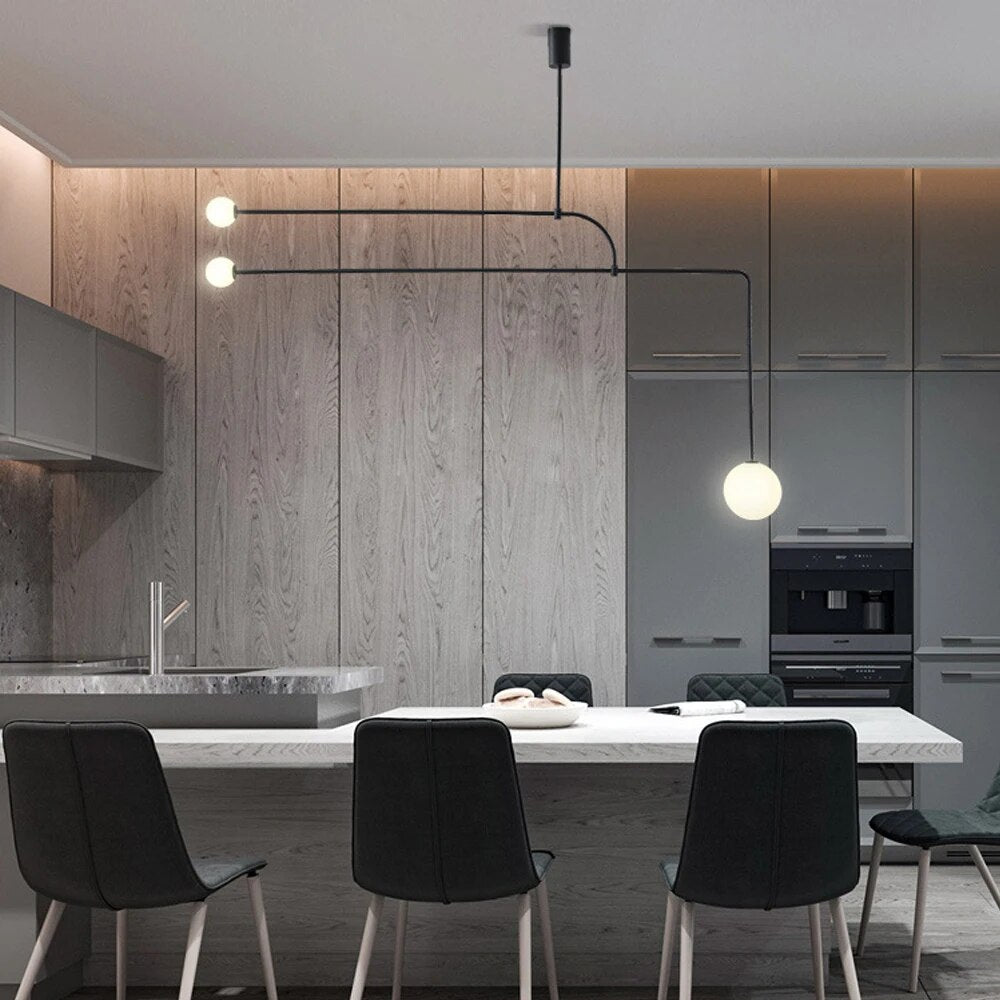 Lustre sobre LED avec boule en verre - vue 5 sur 6