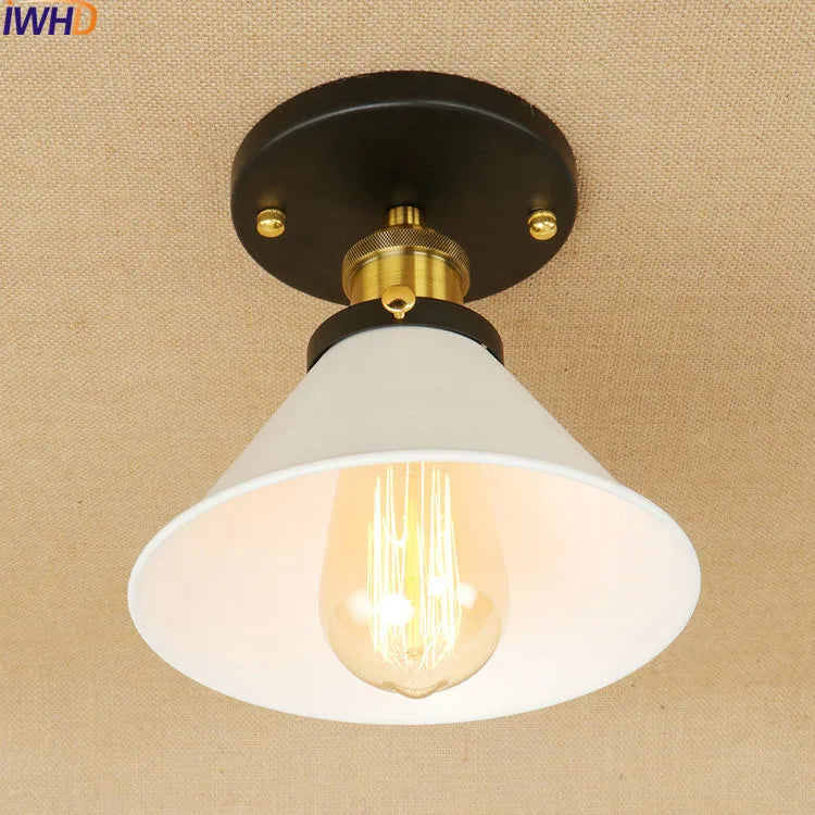 Plafonniers LED Sahde blanc pour salon chambre Edison éclairage plafonnier Vintage Plafond industriel LED Luminaria - vue 3 sur 30