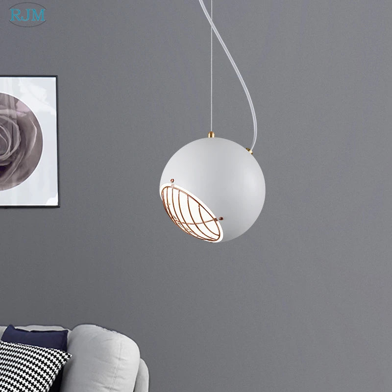 suspension Nordique créatif Macaron lumières moderne Simple personnalité fer LED salle à manger salle d'étude Restaurant éclairage - vue 4 sur 8