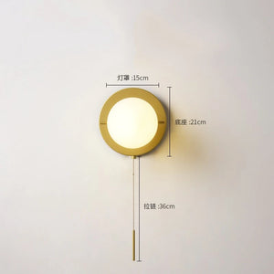 Modern glass LED wall light with switch