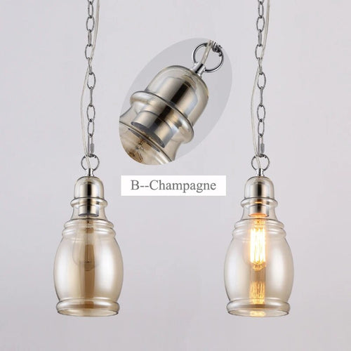 Suspension Loft industriel chaîne Vintage Edison - vue 6 sur 6