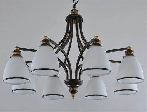 lustre vintage nordique et américain en fer forgé et verre