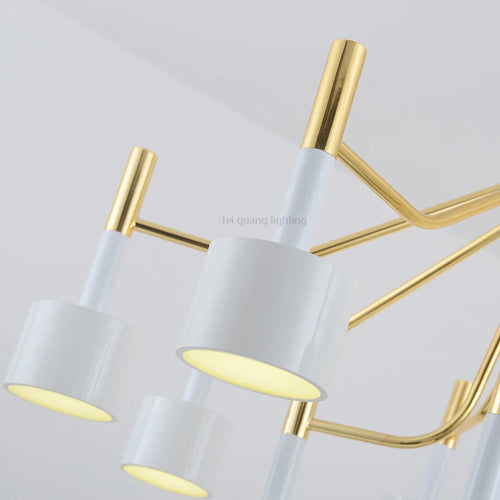 lustre noir postmoderne en métal pour cafés et restaurants