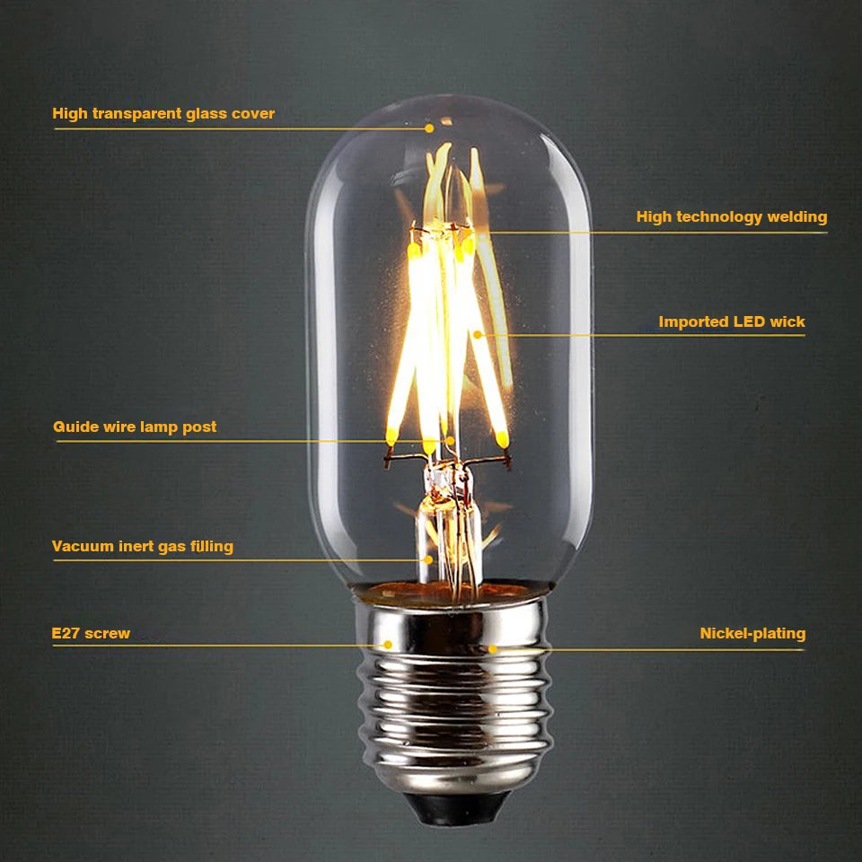 Retro vintage glass LED filament bulb - vue 2 sur 14