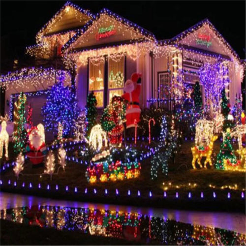 guirlande lumineuse led 100 ampoules étanches pour extérieur décorations festives - vue 6 sur 15