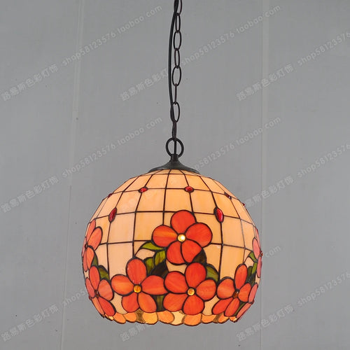 lustre en verre de fleurs riches style tiffany pour éclairage élégant