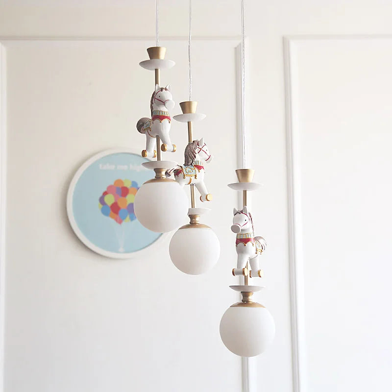 lampe de chevet suspendue en bois moderne pour enfants - vue 5 sur 13