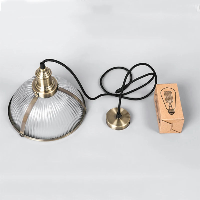 Vintage Suspension Luminaires Suspendus Abat-Jour En Verre Loft Luminaire Suspension Lampe de Suspension Led Pour Salle à manger Bureau E27 - vue 9 sur 8