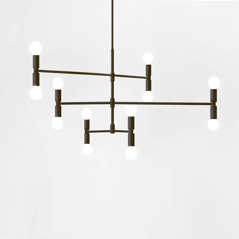 Lustre d'art en fer post-moderne éclairage Lustres en bambou créatifs LED lampe à main salon chambre cuisine Restaurant Lustres - vue 3 sur 8