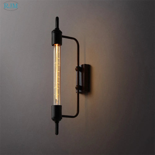 applique murale tube vapeur rétro américain vintage noir - vue 3 sur 7
