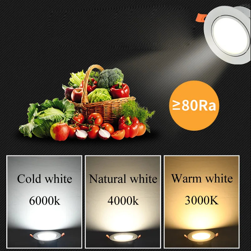 plafonnier led dimmable encastrable éclairage intérieur moderne - vue 6 sur 6