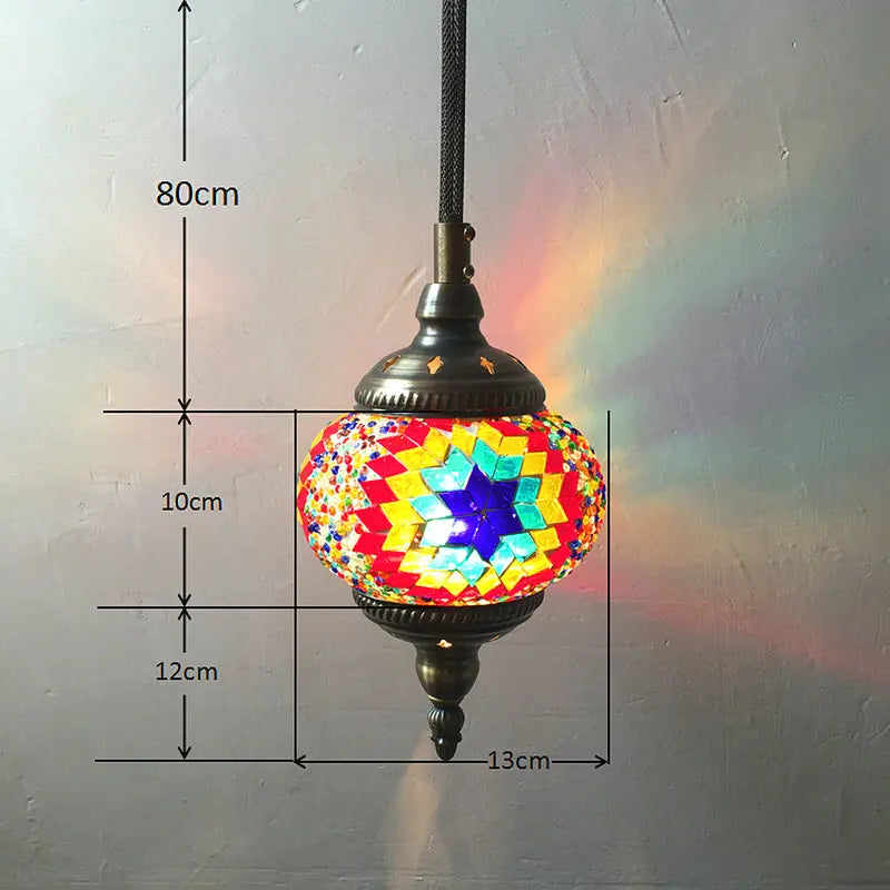 suspension turque en verre mosaïque artisanale décoration méditerranéenne - vue 6 sur 27