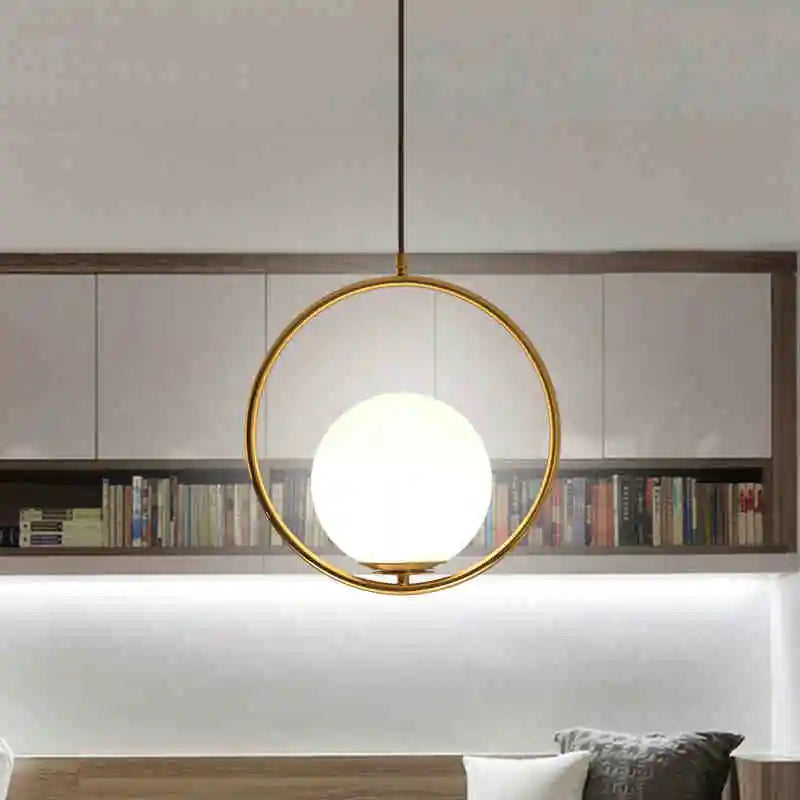 suspension vintage industrielles avec boule de verre - vue 3 sur 8