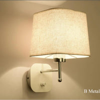 lampe applique murale led abat-jour tissu e27 maison