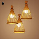 Bambou osier rotin Cage Suspension Luminaire asiatique chinois créatif Style japonais lampe Suspension Luminaire Sushi Restaurant