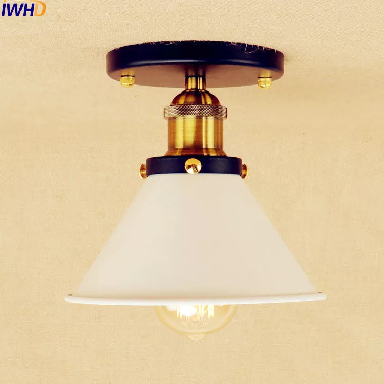 Plafonniers LED Sahde blanc pour salon chambre Edison éclairage plafonnier Vintage Plafond industriel LED Luminaria - vue 2 sur 30