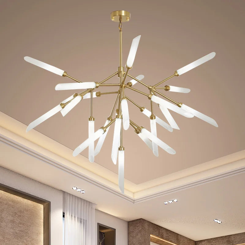 Lustre Simple arbre fourchette éclairage nordique créatif branche verre salon chambre Led Luminaria - vue 5 sur 5