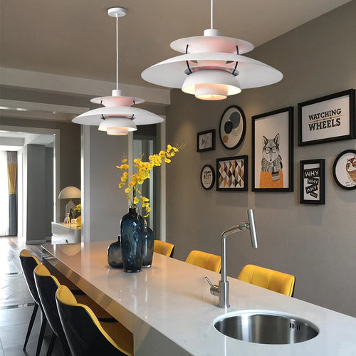 Modern minimalist industrial style UFO-shaped chandelier - vue 4 sur 6