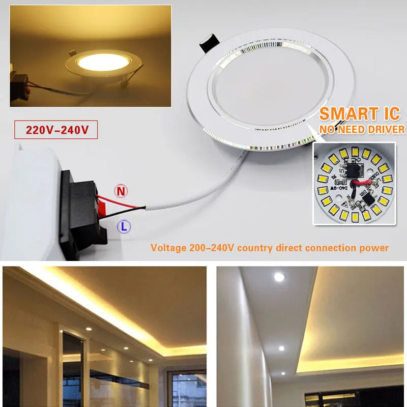 lot de 6 spots led encastrés pour éclairage intérieur - vue 7 sur 6