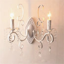 applique murale vintage en métal et cristal à double tête