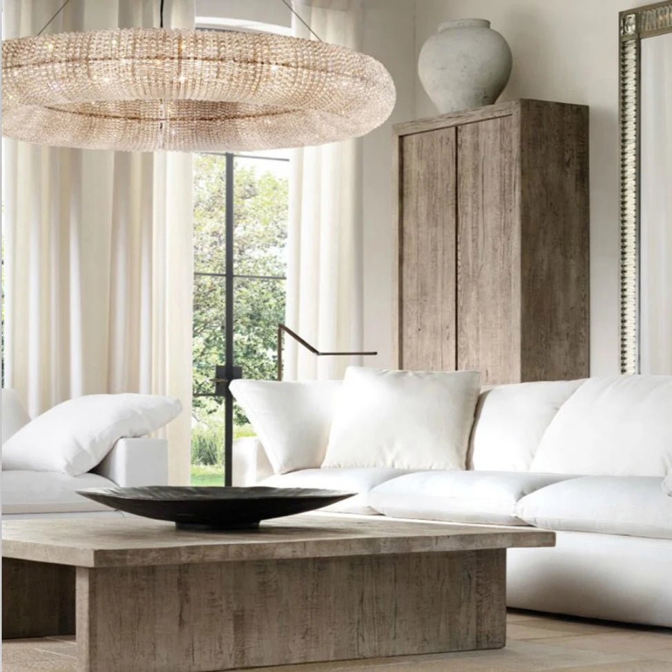 suspension vintage en cristal avec lumière led élégante - vue 2 sur 6
