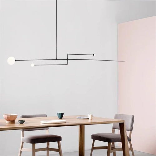 lustre à led géométrique en fer design moderne suspendu