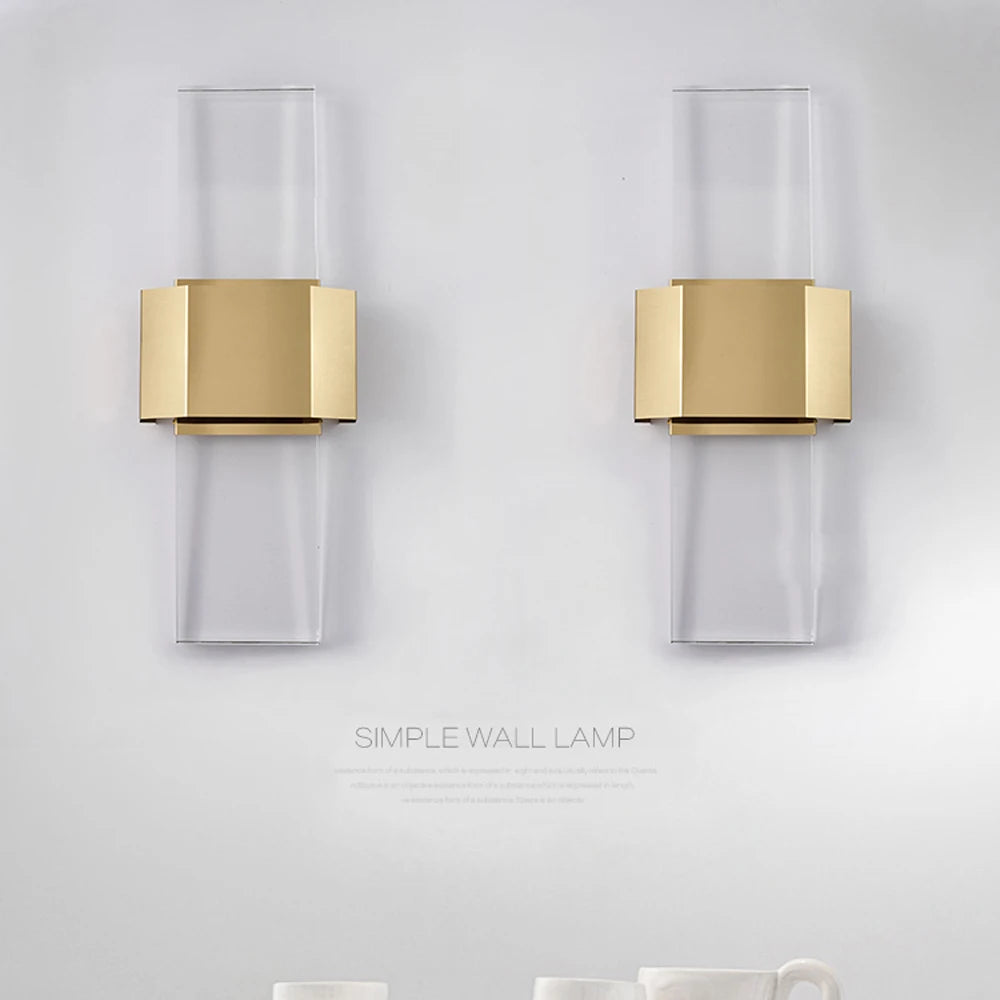 applique murale en acier inoxydable et cristal minimaliste - vue 3 sur 6