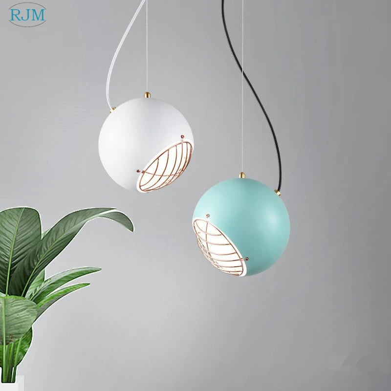 suspension Nordique créatif Macaron lumières moderne Simple personnalité fer LED salle à manger salle d'étude Restaurant éclairage - vue 3 sur 8
