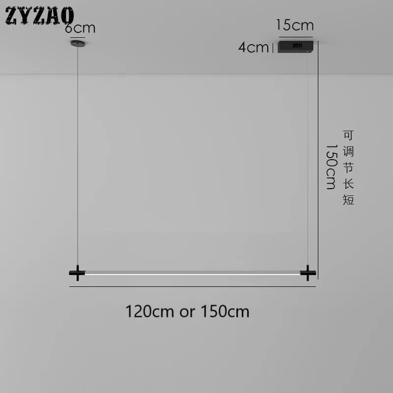 suspension moderne à bande led design minimaliste pour divers espaces - vue 5 sur 6