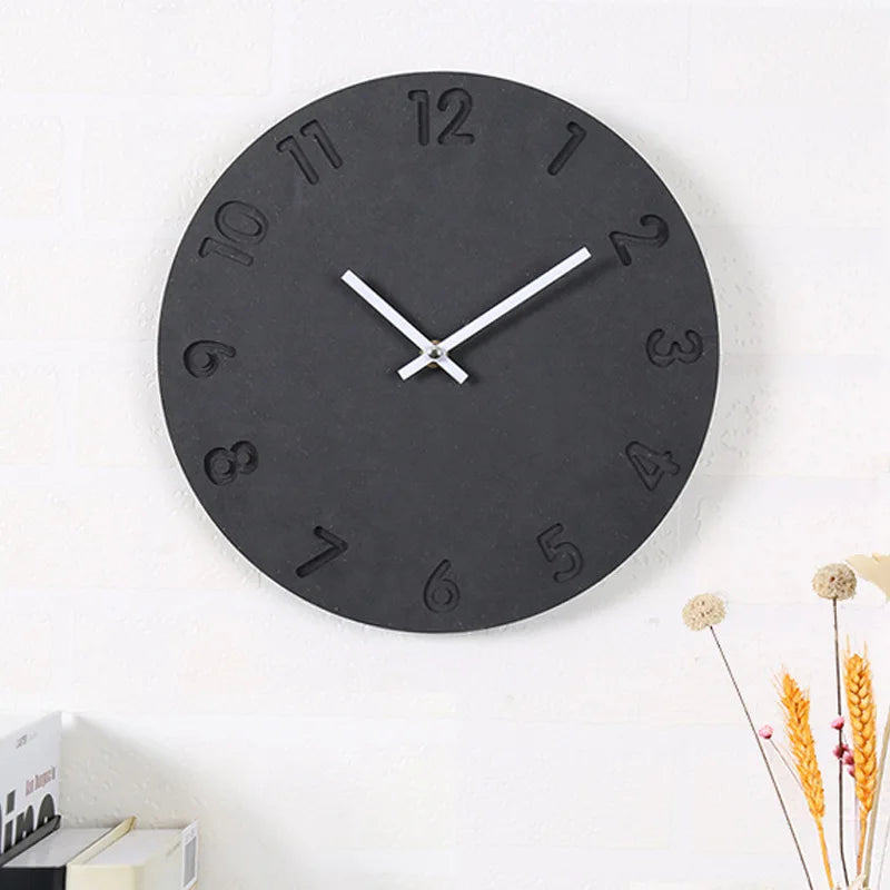 horloge murale numérique en bois design moderne décoration intérieure silencieuse - vue 3 sur 9