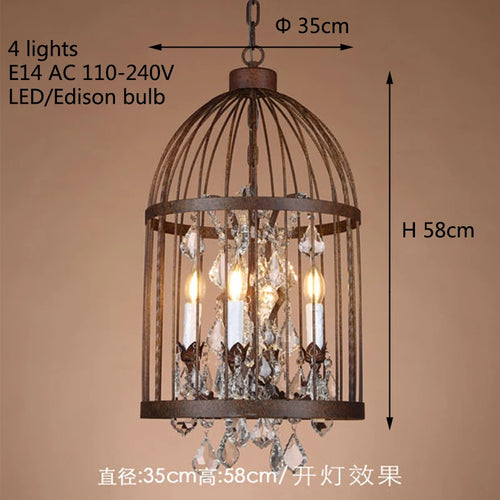 lustre vintage en fer forgé style empire cristal - vue 5 sur 6