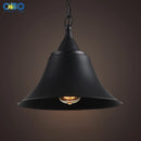 Vintage black metal horn design pendant light for interiors