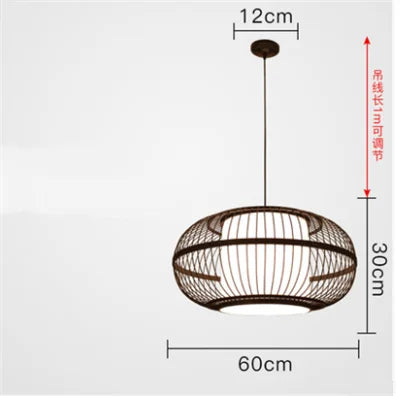 lanterne rustique japonaise osier bambou - vue 8 sur 9