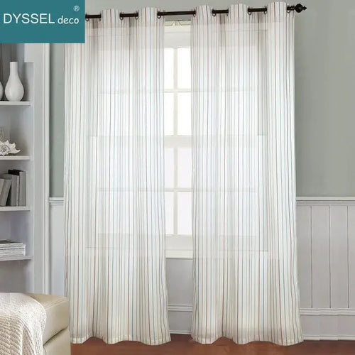 Voilage rayé style européen pour salon chambre