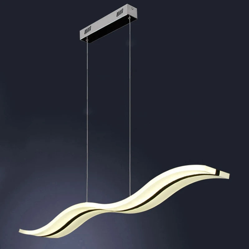 suspension moderne acrylique design vague gzmj led luminaire - vue 4 sur 7