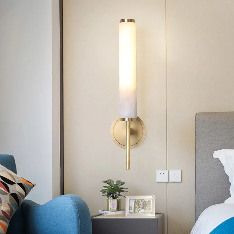 applique murale en cuivre et marbre naturel élégante et simple - vue 3 sur 8