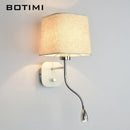 lampe applique murale led abat-jour tissu e27 maison