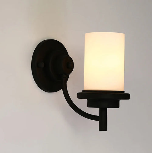 Applique murale style américain chinois en verre dépoli moderne