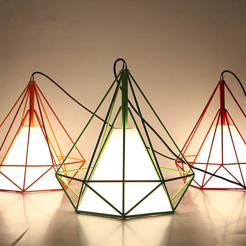suspension cage à oiseaux minimaliste métal noir led