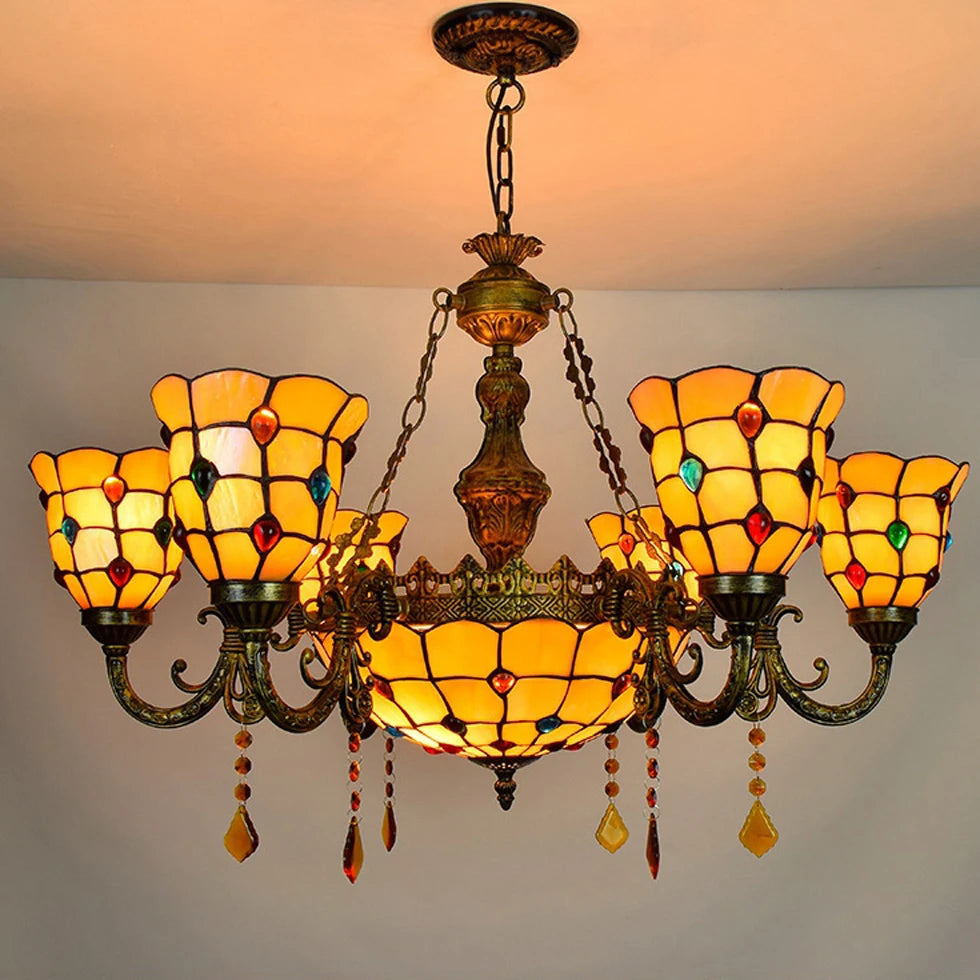 suspension en verre tiffany design élégant pour intérieur moderne - vue 4 sur 6