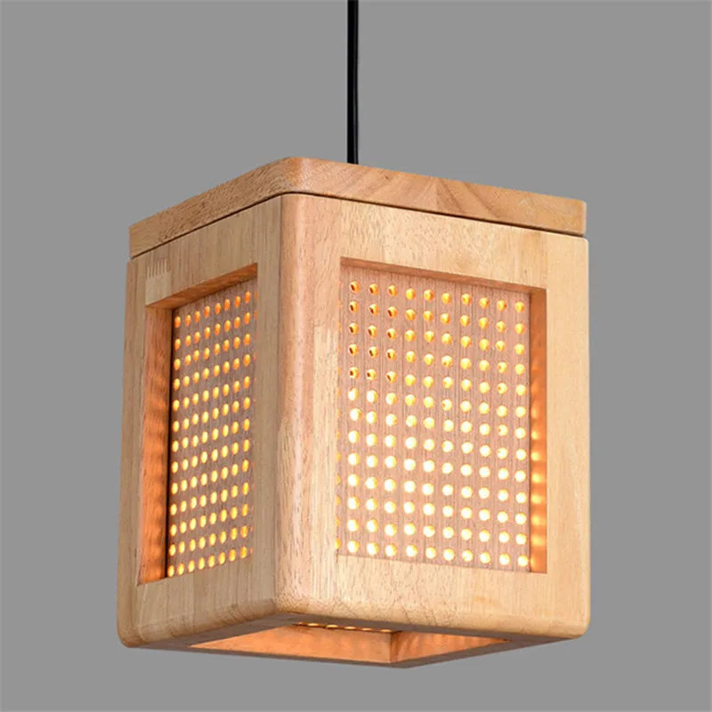 luminaires suspendus modernes en bois gzmj pour loft décor - vue 5 sur 6
