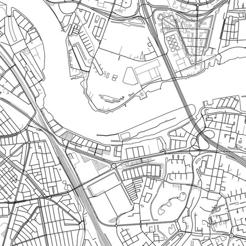 carte de rotterdam art mural noir et blanc décoration moderne - vue 3 sur 8