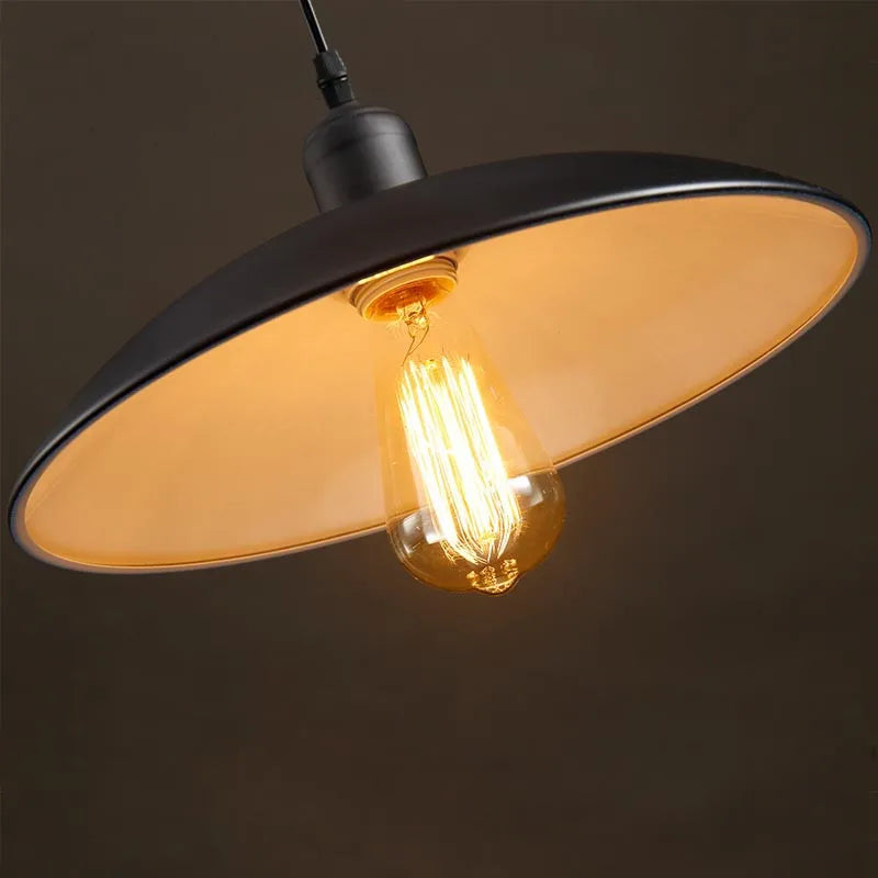 suspension industrielles vintage en métal noir led - vue 5 sur 8