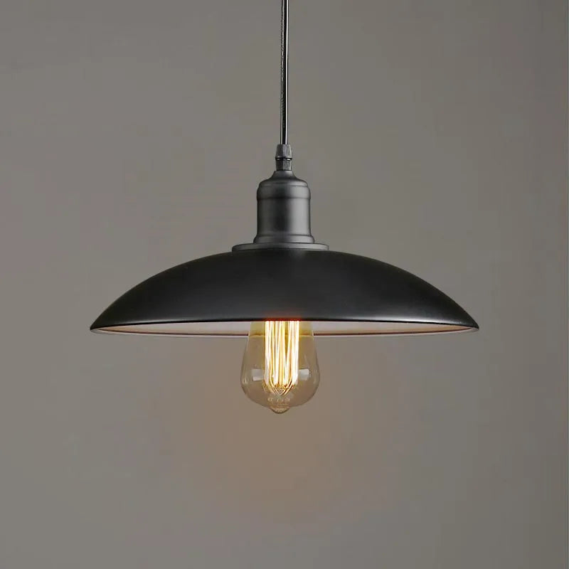 suspension industrielles vintage en métal noir led - vue 4 sur 8