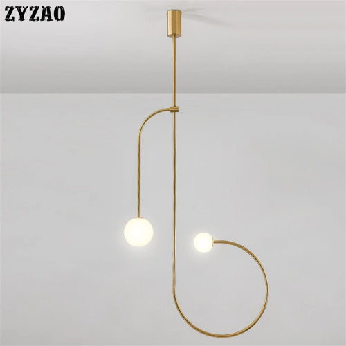 Minimalist iron pendant light for modern interior decor - vue 2 sur 7