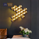 Applique murale LED postmoderne en acier inoxydable doré nid d'abeille LED lumière LED pour magasin chambre Foyer