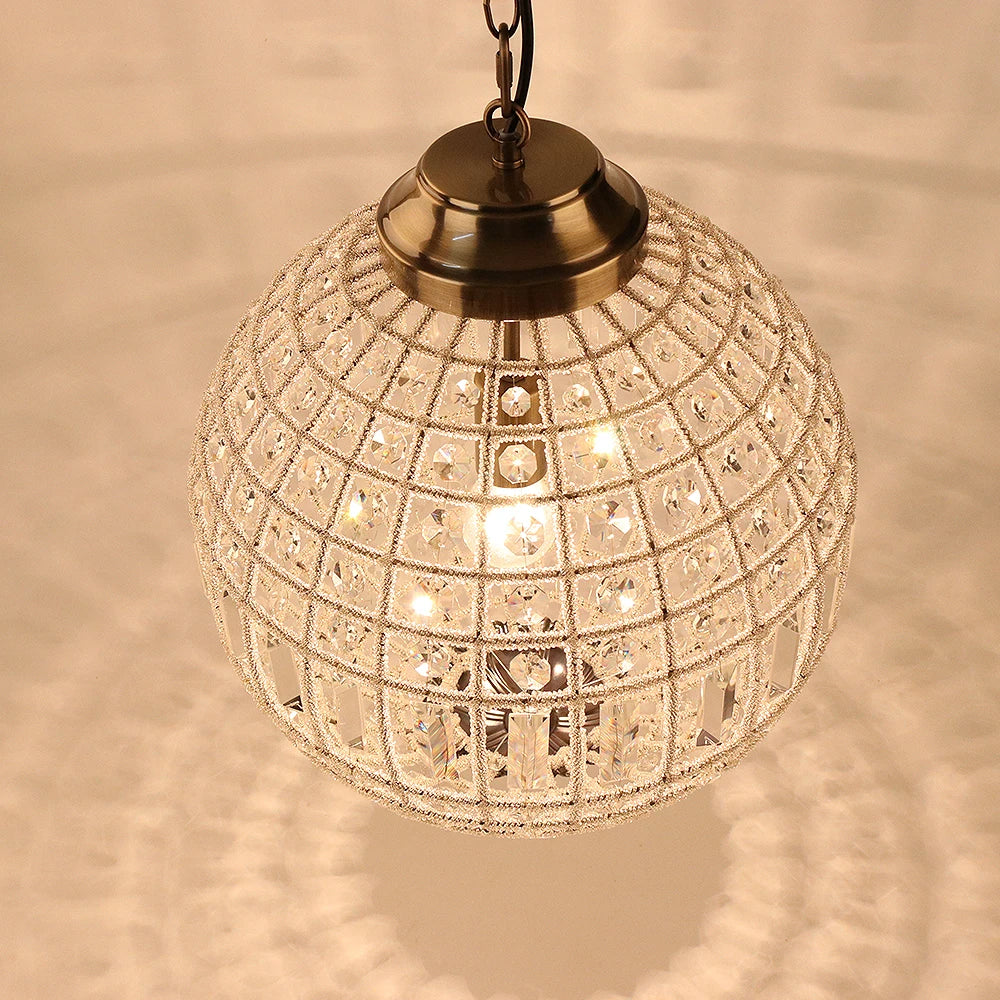 lustre moderne en cristal style empire vintage à led - vue 5 sur 10